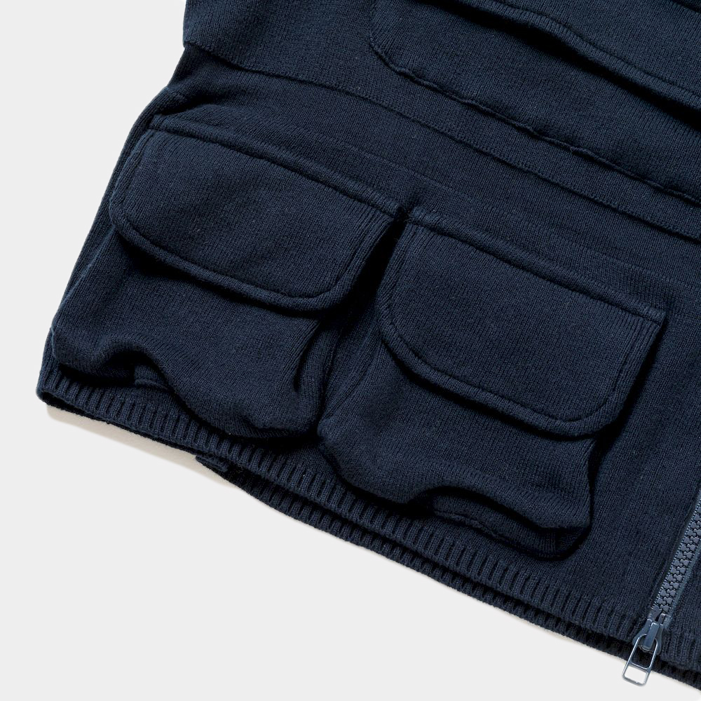 Cotton Knit Luggage Vest/Navy