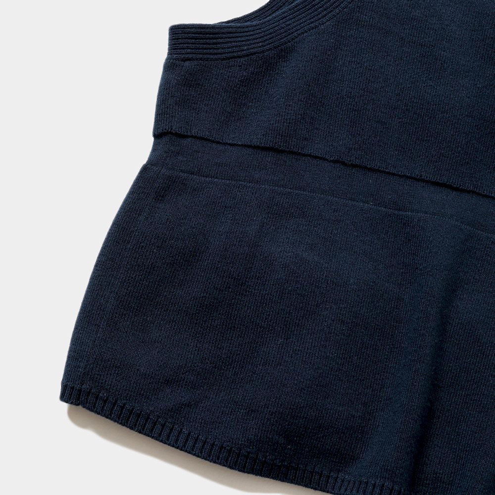 Cotton Knit Luggage Vest/Navy