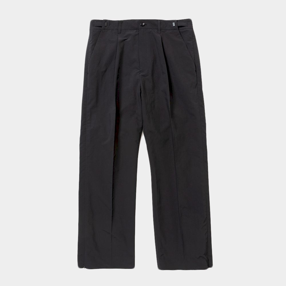 Side Zip Paper Touch Slacks/Off Black