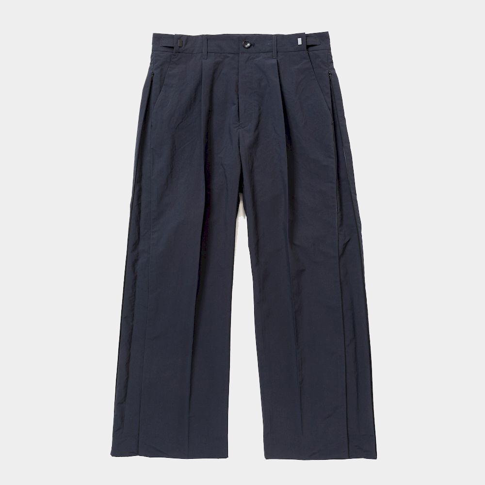 Side Zip Paper Touch Slacks/Navy