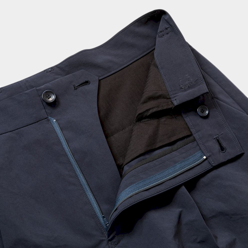 Side Zip Paper Touch Slacks/Navy