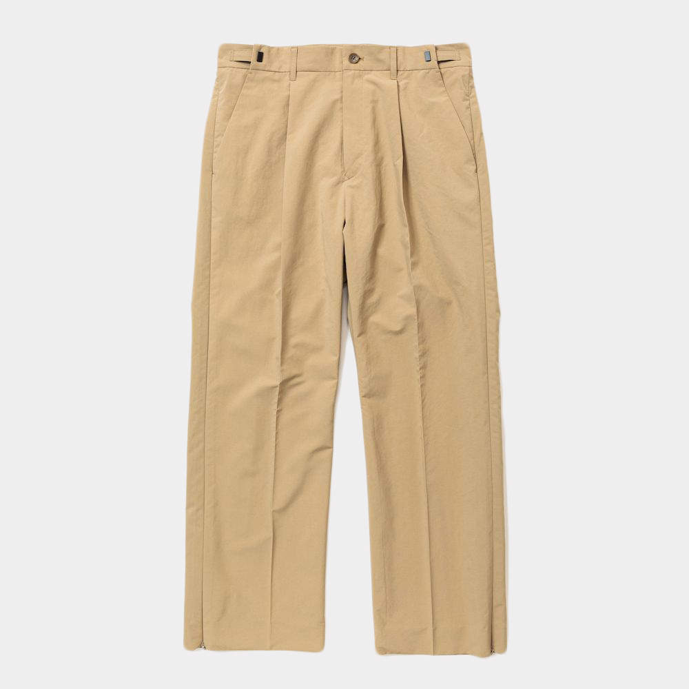 Side Zip Paper Touch Slacks/Beige