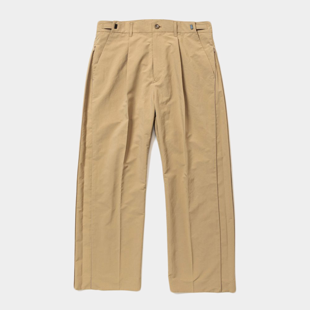 Side Zip Paper Touch Slacks/Beige