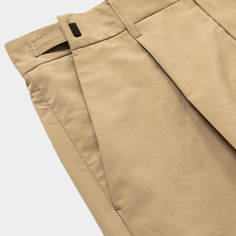 Side Zip Paper Touch Slacks/Beige