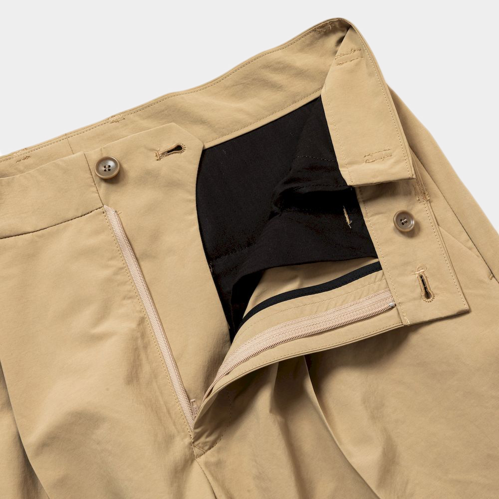 Side Zip Paper Touch Slacks/Beige