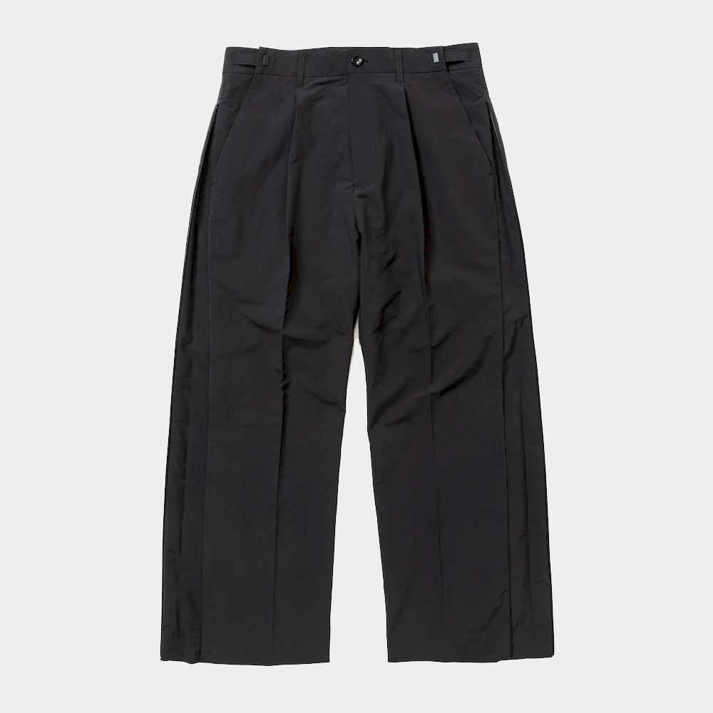 Side Zip Paper Touch Slacks/Off Black