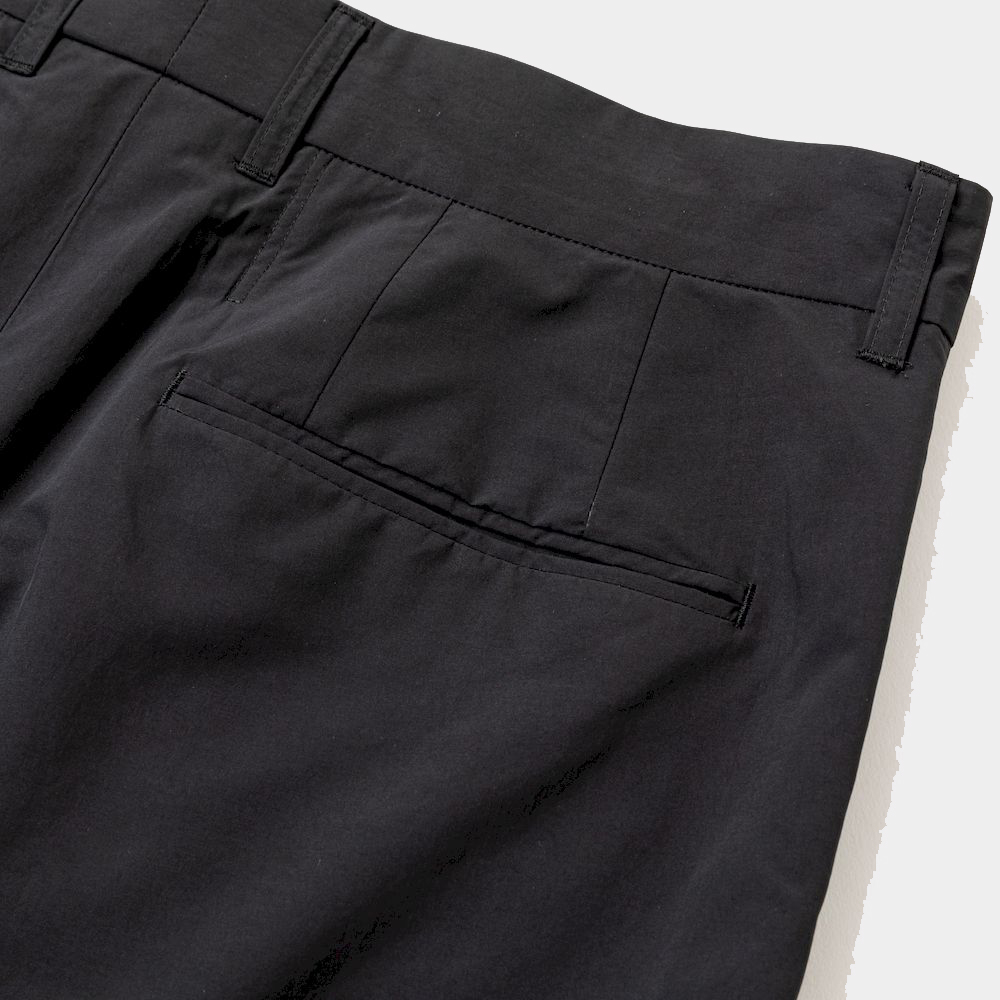 Side Zip Paper Touch Slacks/Off Black
