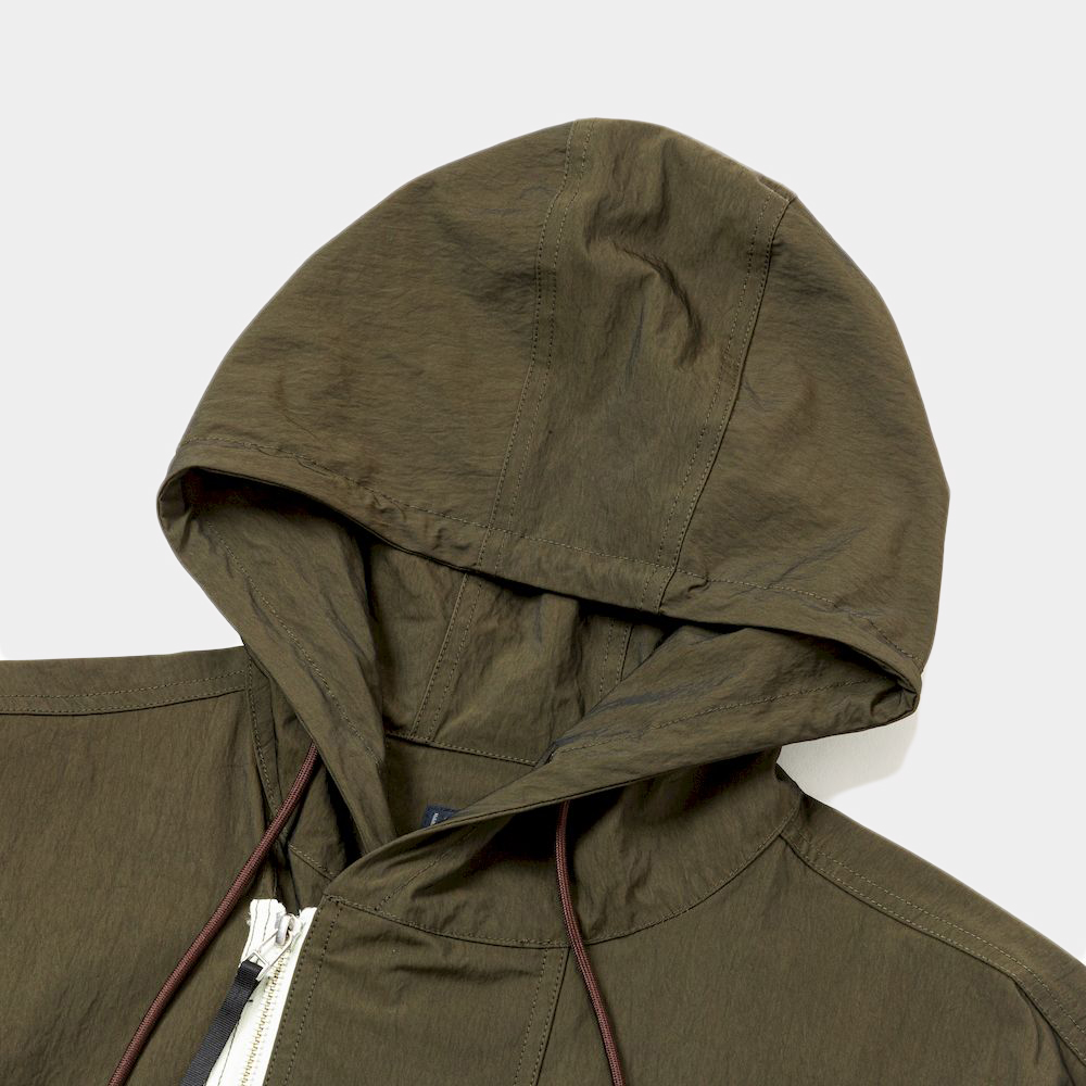 Dope Dyed Hooded Blouson/Fog Brown