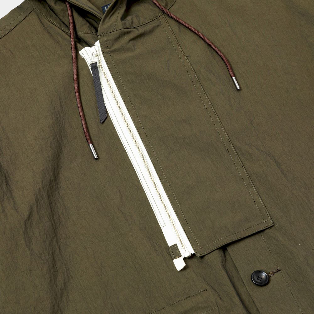 Dope Dyed Hooded Blouson/Fog Brown