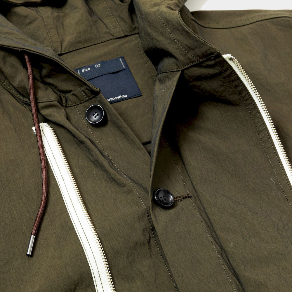 Dope Dyed Hooded Blouson/Fog Brown