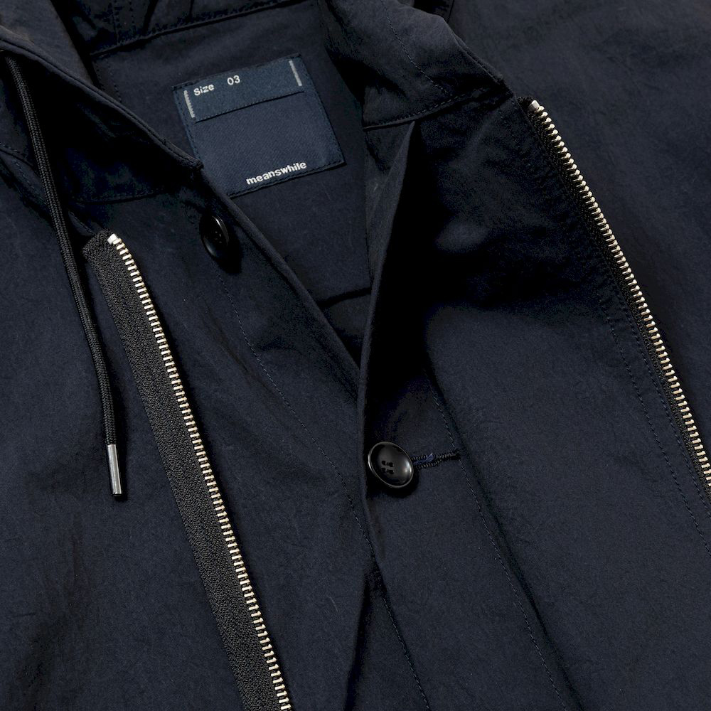 Dope Dyed Hooded Blouson/Off Black