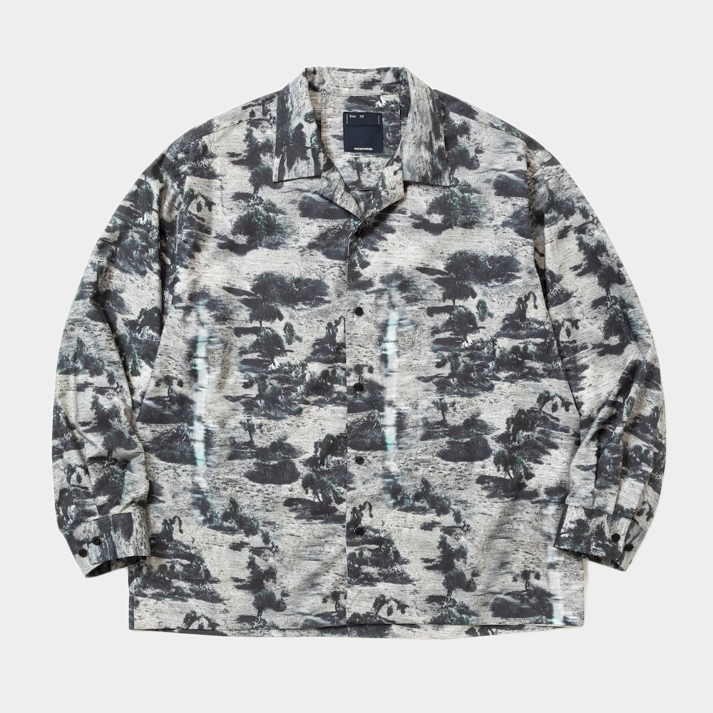 Side Slit Open Collar L/S SH / Monotone