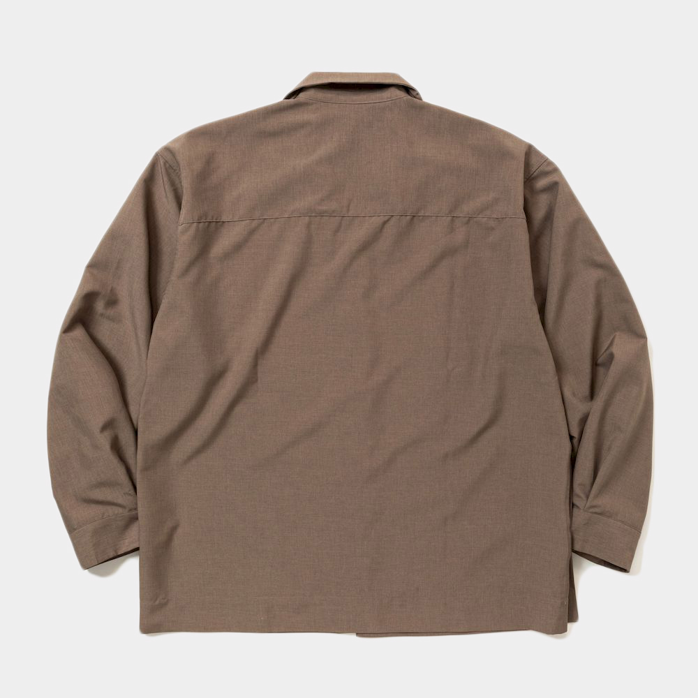 Tropical Side Slit Open Collar L/S SH/Bedouin