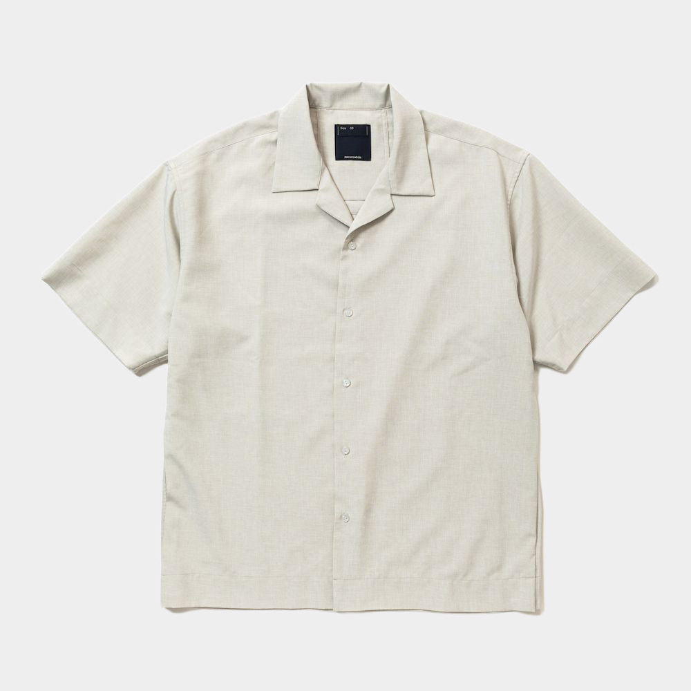 Tropical Side Slit Open Collar SH/Bone