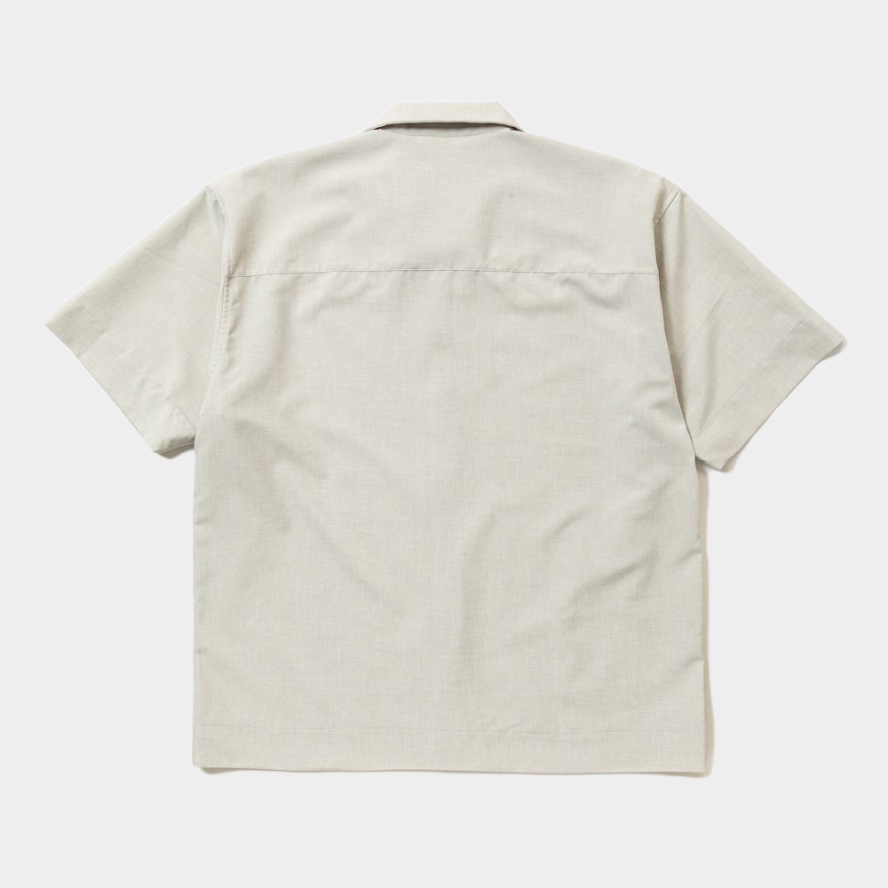 Tropical Side Slit Open Collar SH/Bone
