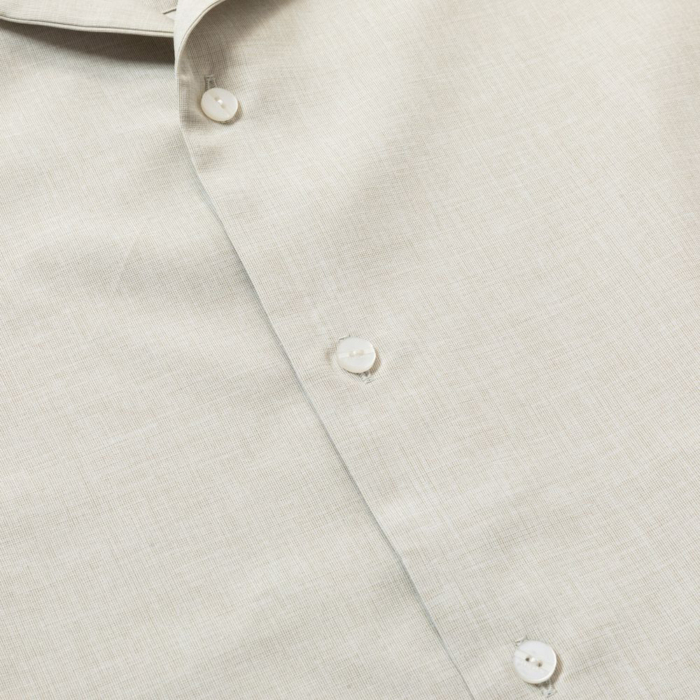 Tropical Side Slit Open Collar SH/Bone