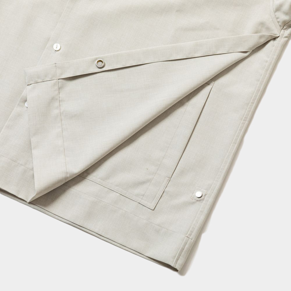 Tropical Side Slit Open Collar SH/Bone