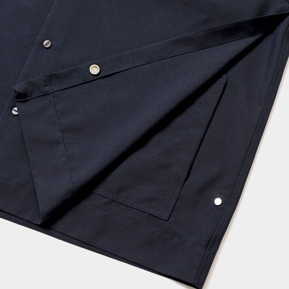Tropical Side Slit Open Collar SH/Navy