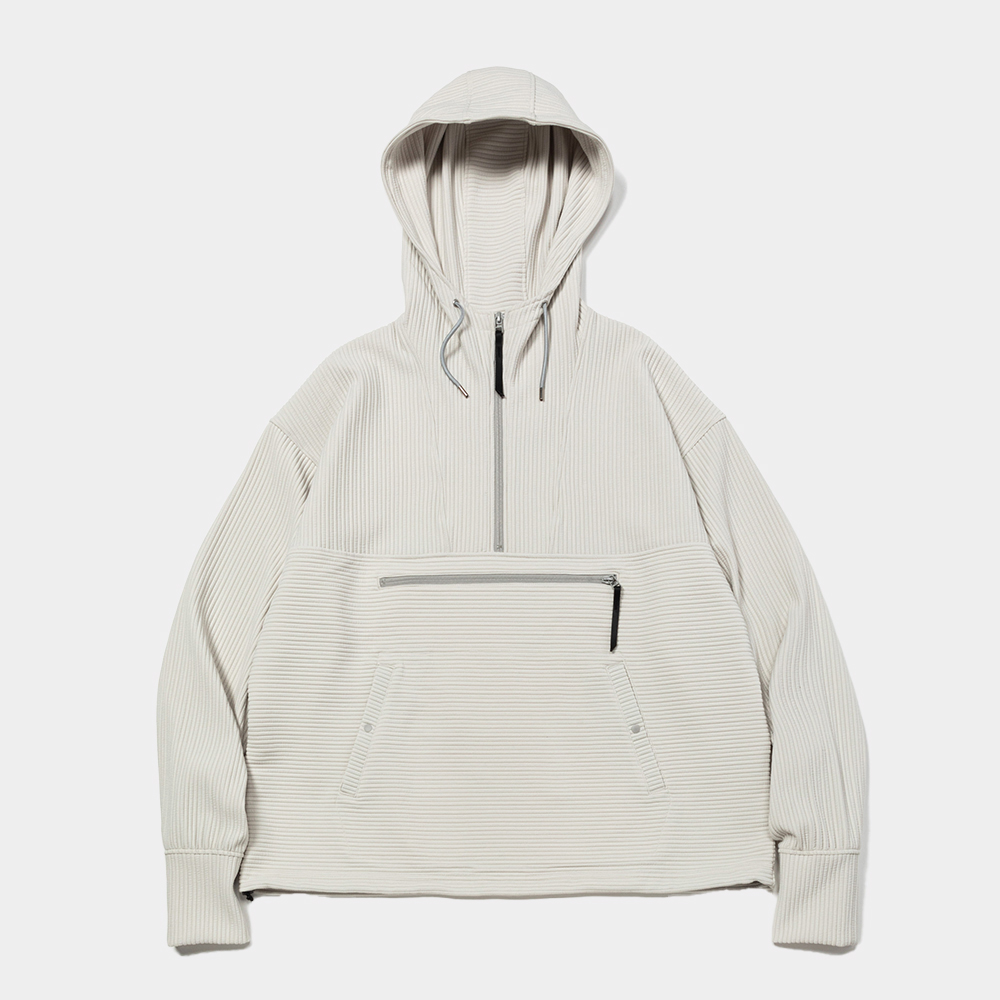 Uneven Fabric Anorak Parka/Off White