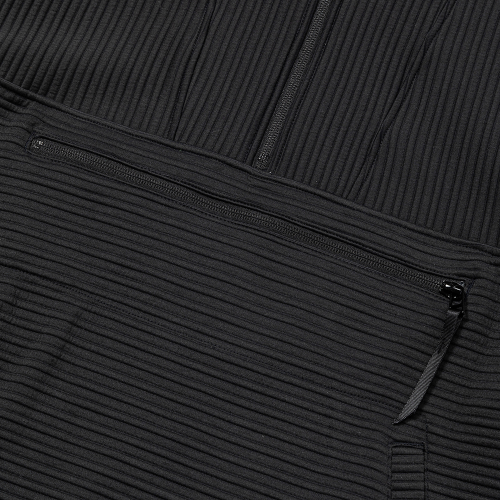 Uneven Fabric Anorak Parka/Off Black