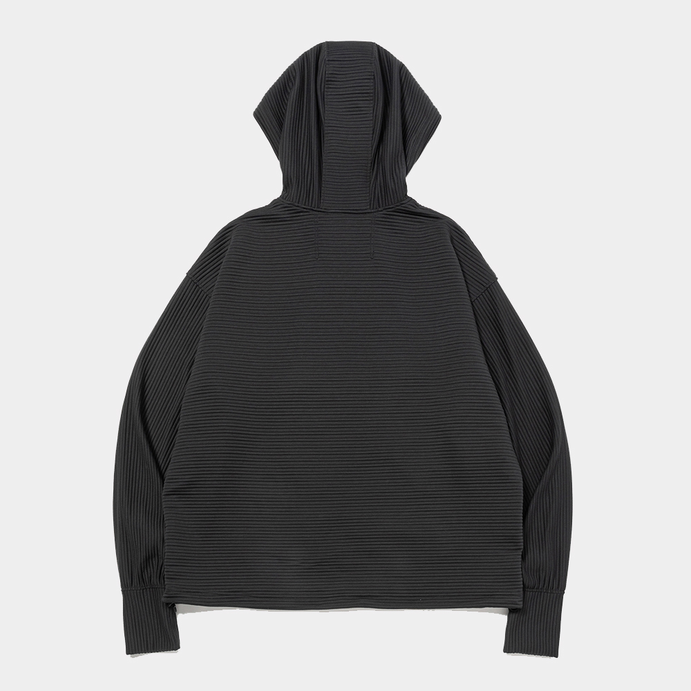 Uneven Fabric Anorak Parka/Off Black