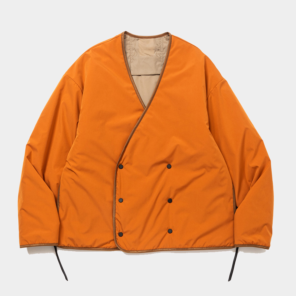 Padding Double-Breasted Cardigan/Orange
