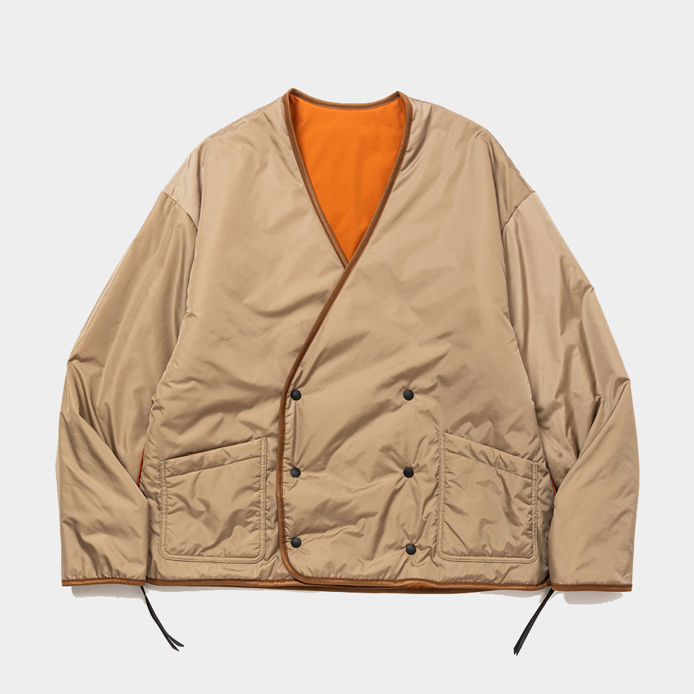 Padding Double-Breasted Cardigan/Orange