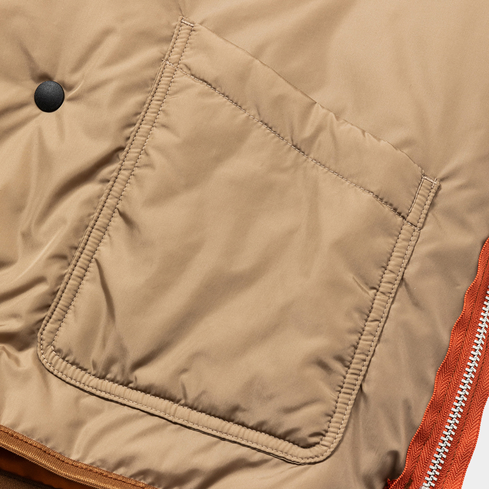 Padding Double-Breasted Cardigan/Orange