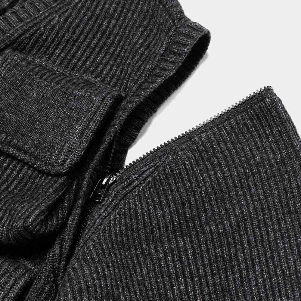Detachable Knit Luggage JKT/Charcoal