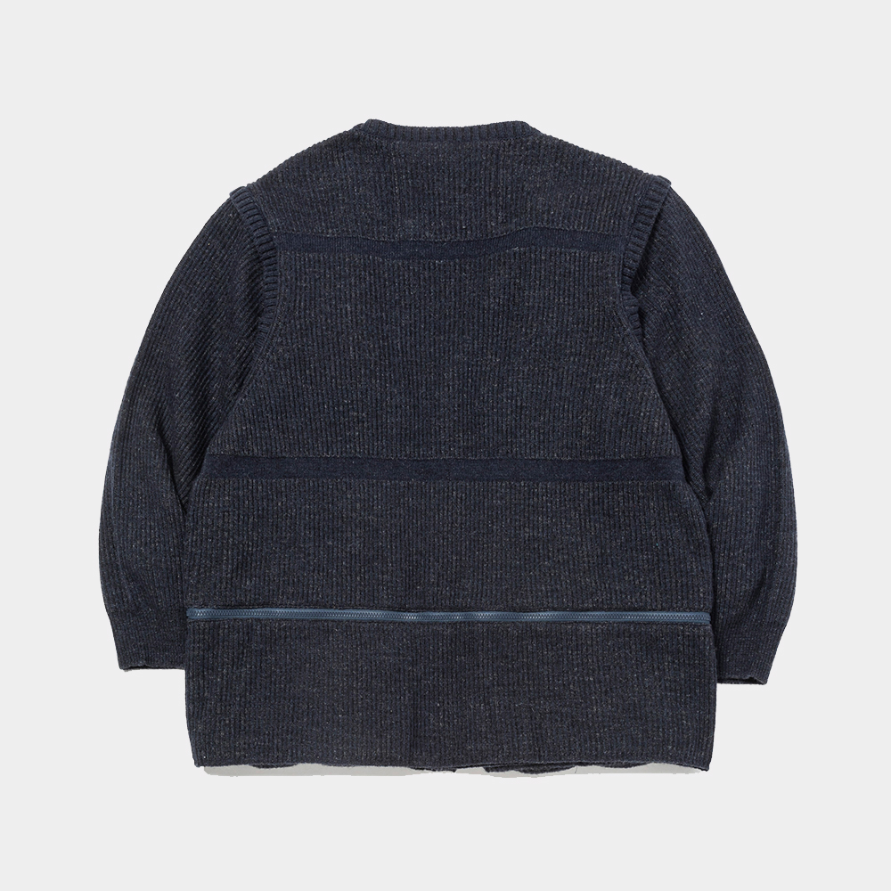 Detachable Knit Luggage JKT/Dark Navy