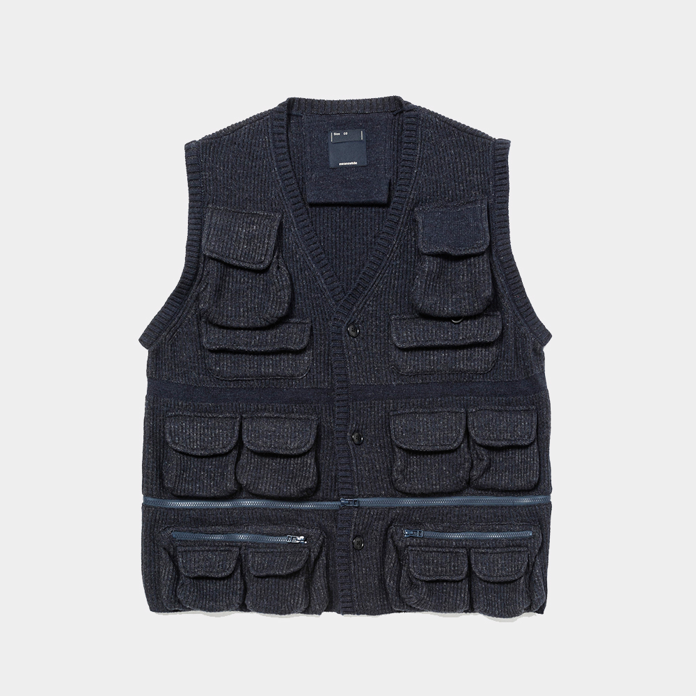 Detachable Knit Luggage JKT/Dark Navy