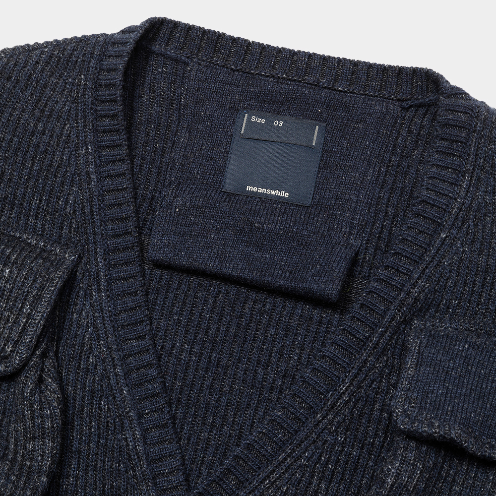 Detachable Knit Luggage JKT/Dark Navy