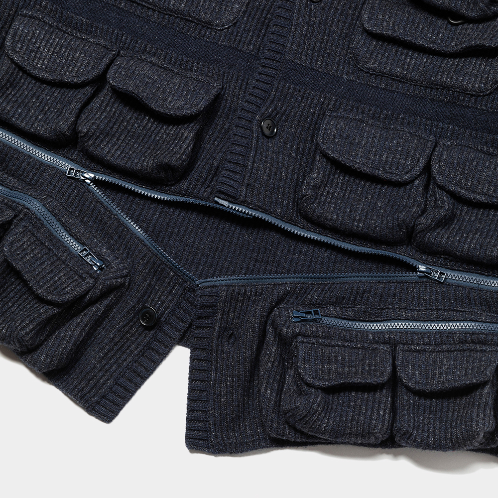 Detachable Knit Luggage JKT/Dark Navy