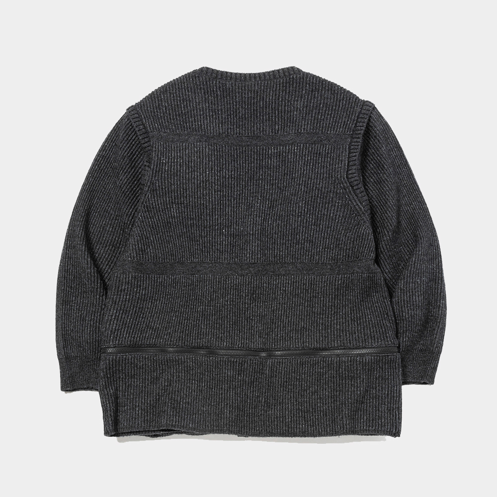 Detachable Knit Luggage JKT/Charcoal