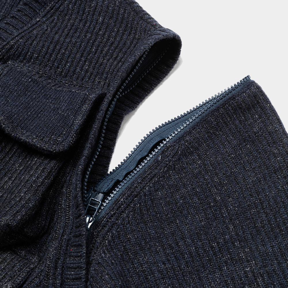 Detachable Knit Luggage JKT/Dark Navy