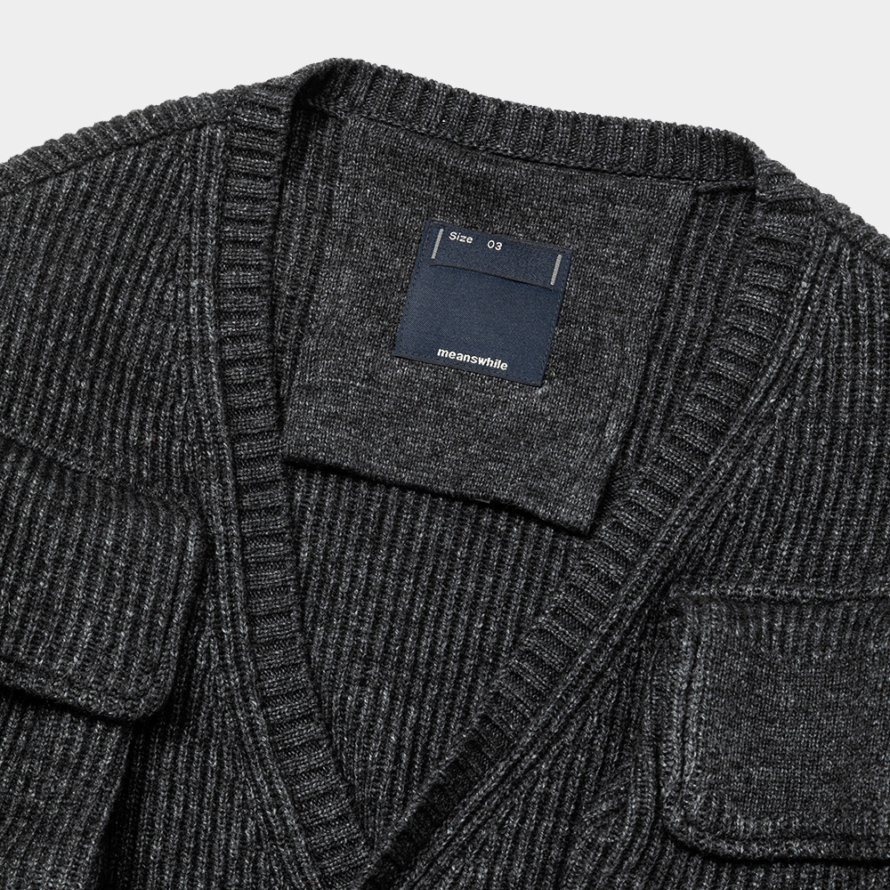 Detachable Knit Luggage JKT/Charcoal