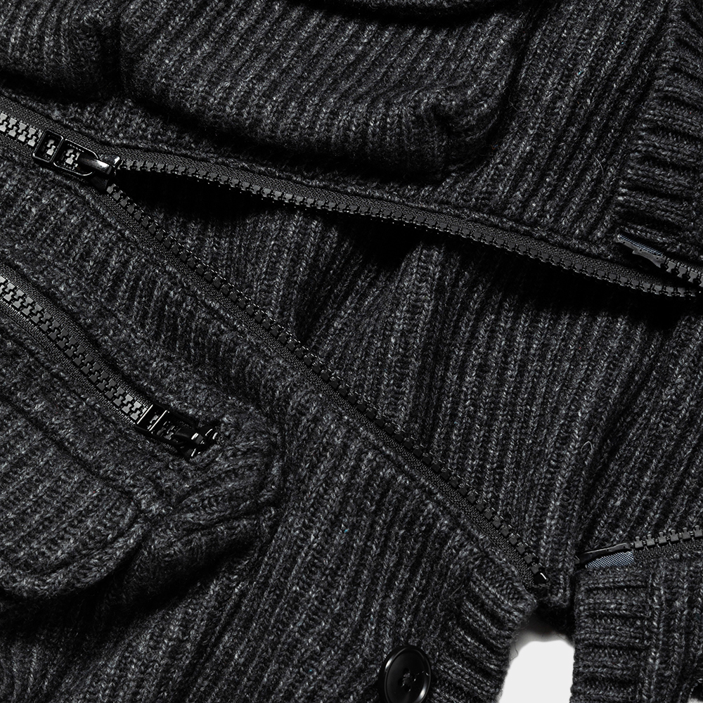 Detachable Knit Luggage JKT/Charcoal