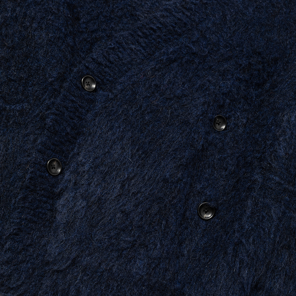 Mohair Double Knit Cardigan/Navy