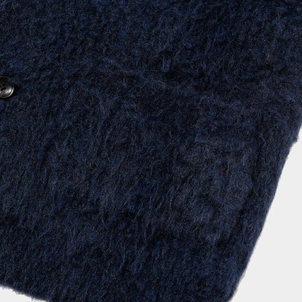 Mohair Double Knit Cardigan/Navy