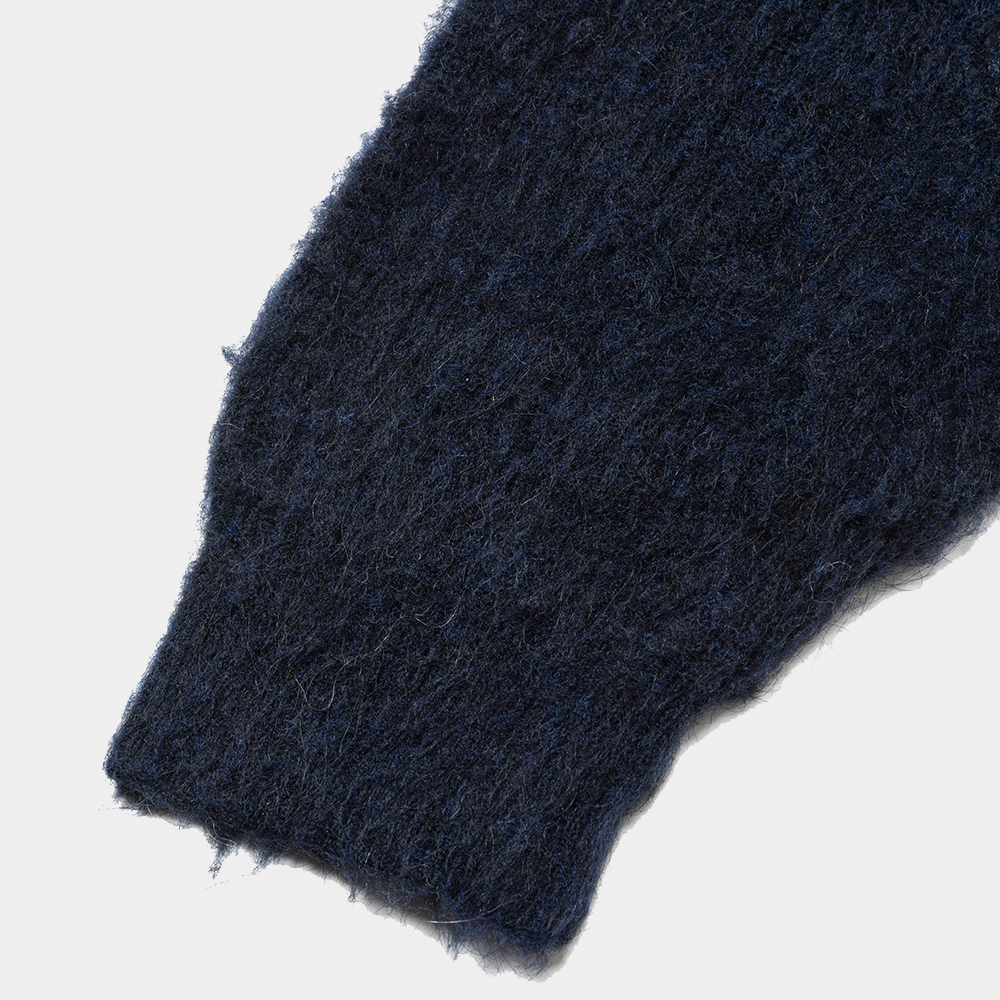 Mohair Double Knit Cardigan/Navy