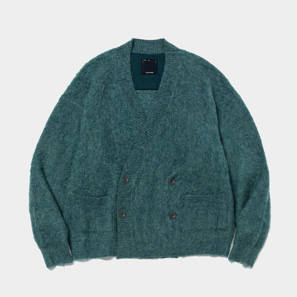 Mohair Double Knit Cardigan/Green