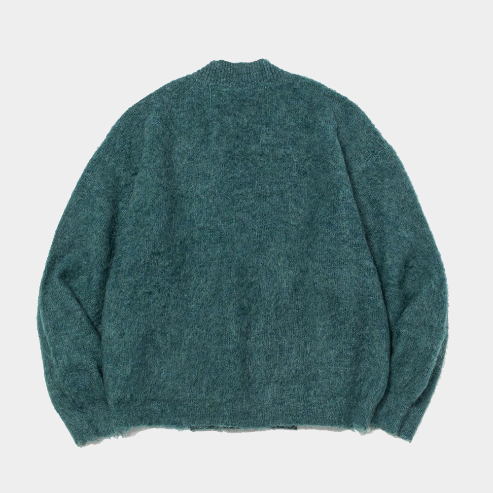 Mohair Double Knit Cardigan/Green