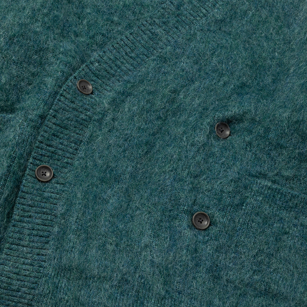 Mohair Double Knit Cardigan/Green