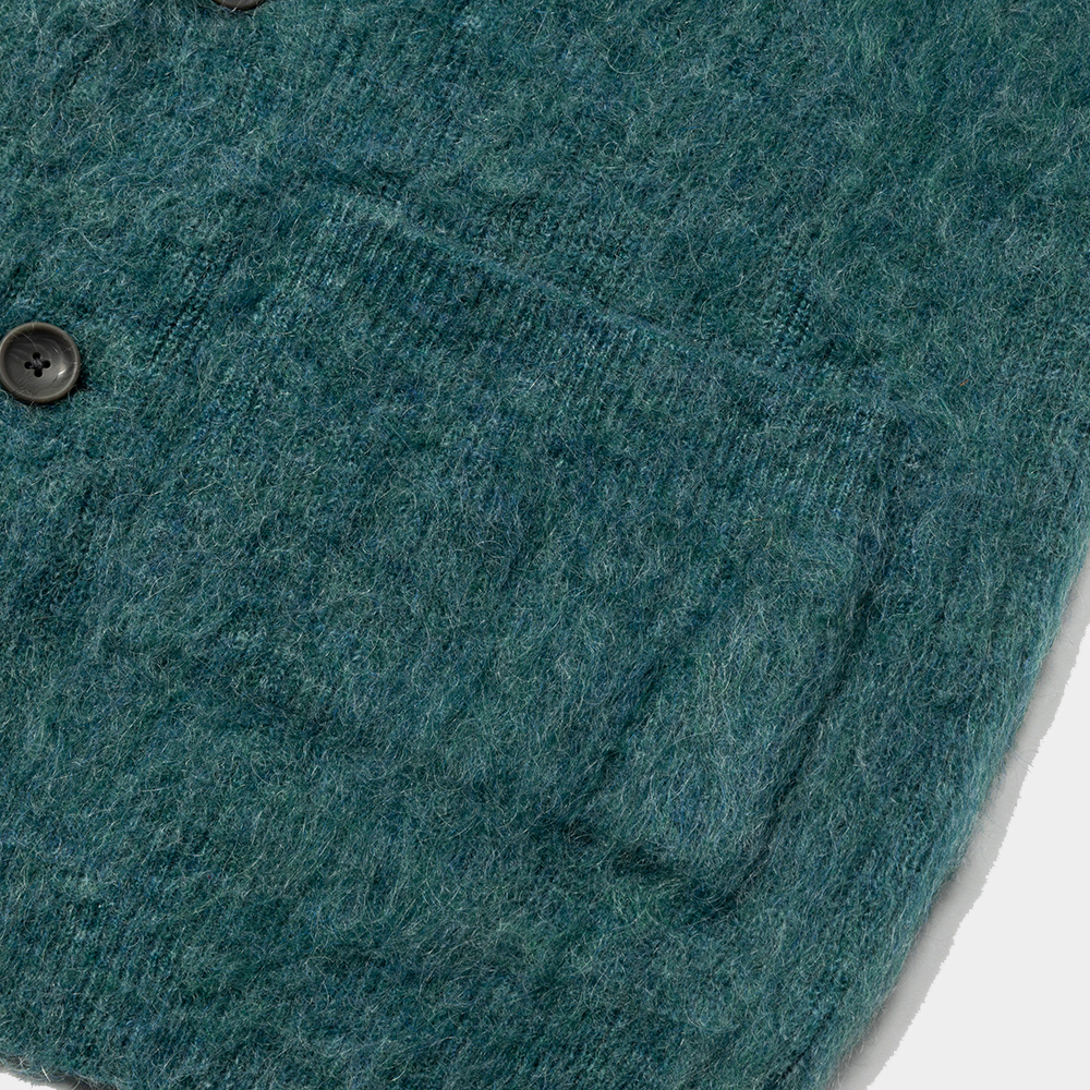 Mohair Double Knit Cardigan/Green