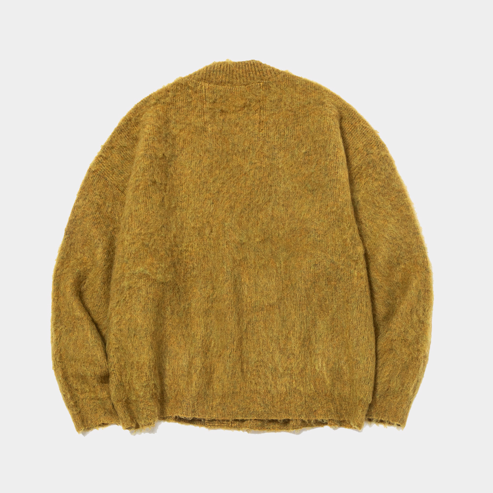 Mohair Double Knit Cardigan/Mustard
