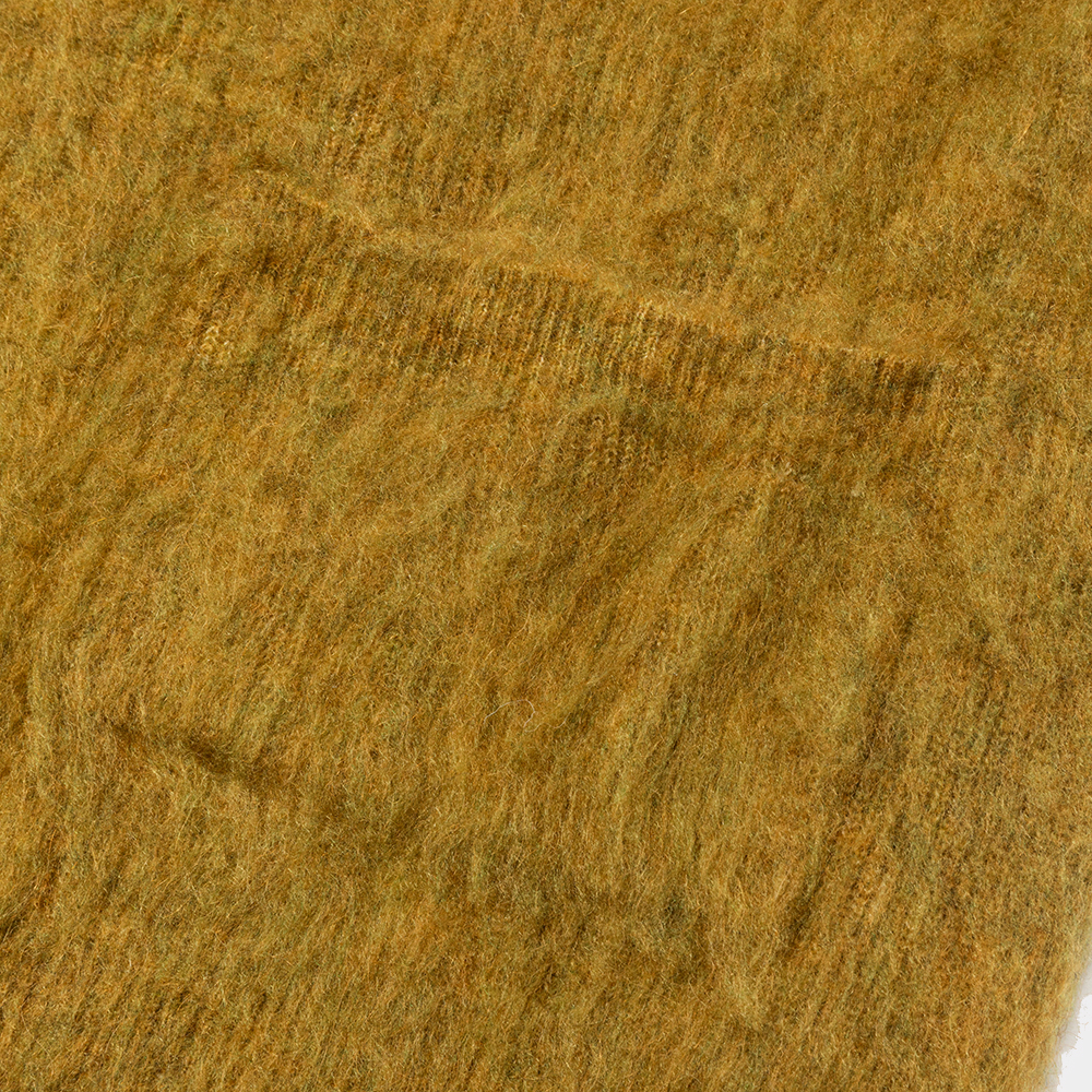 Mohair Double Knit Cardigan/Mustard