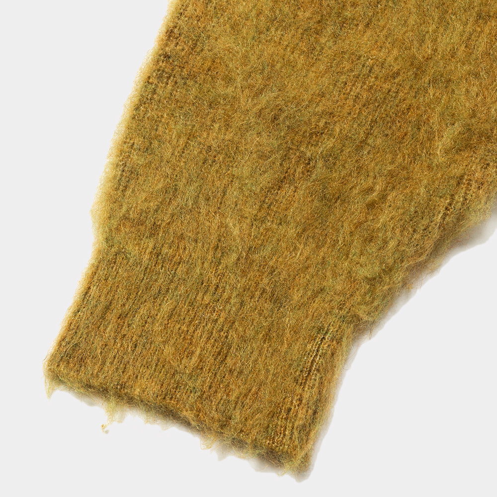 Mohair Double Knit Cardigan/Mustard
