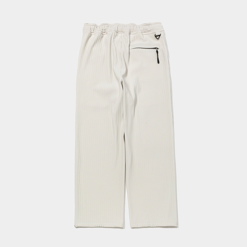 Uneven Fabric Wide Slacks/Off White
