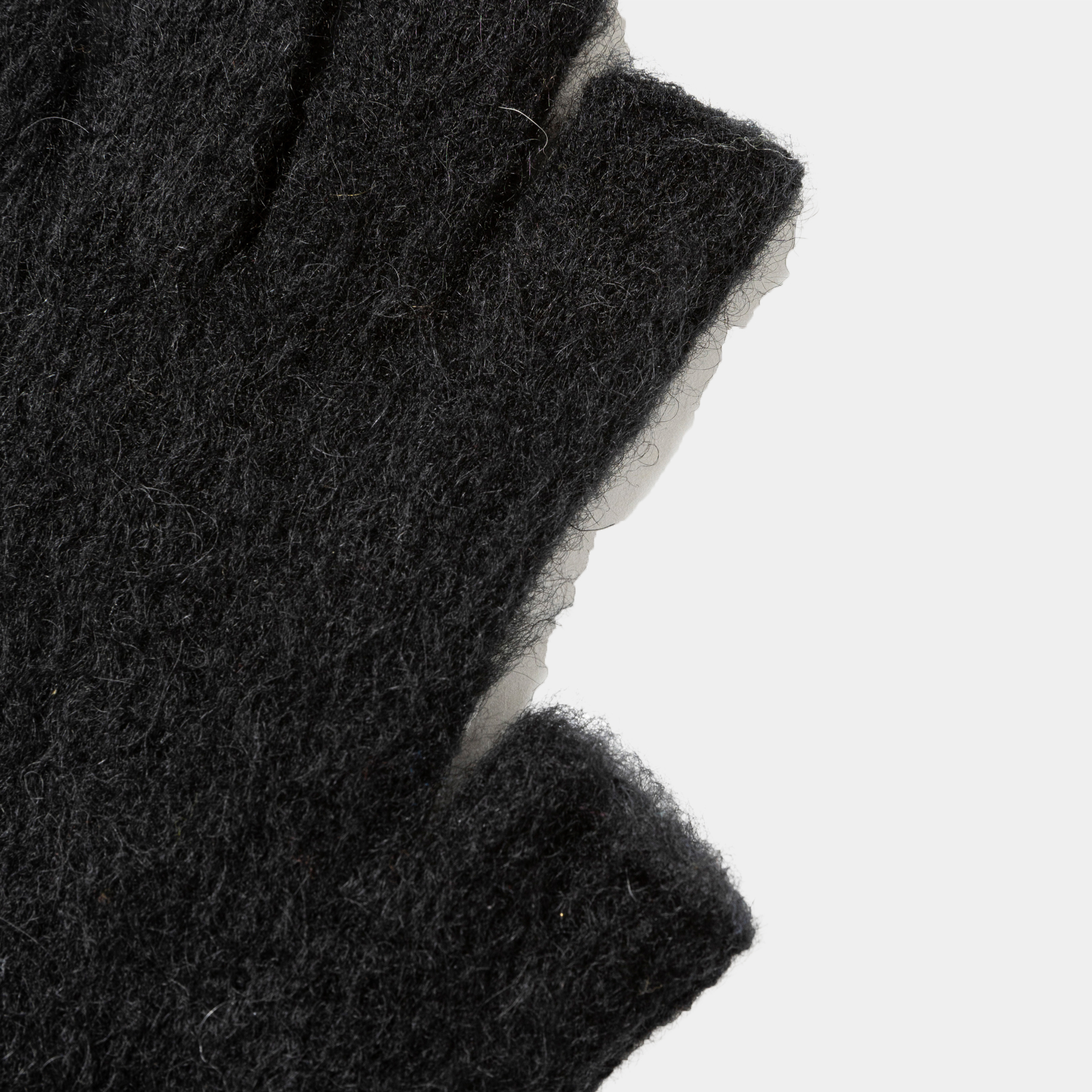Mohair Knit Arm Warmer/Off Black