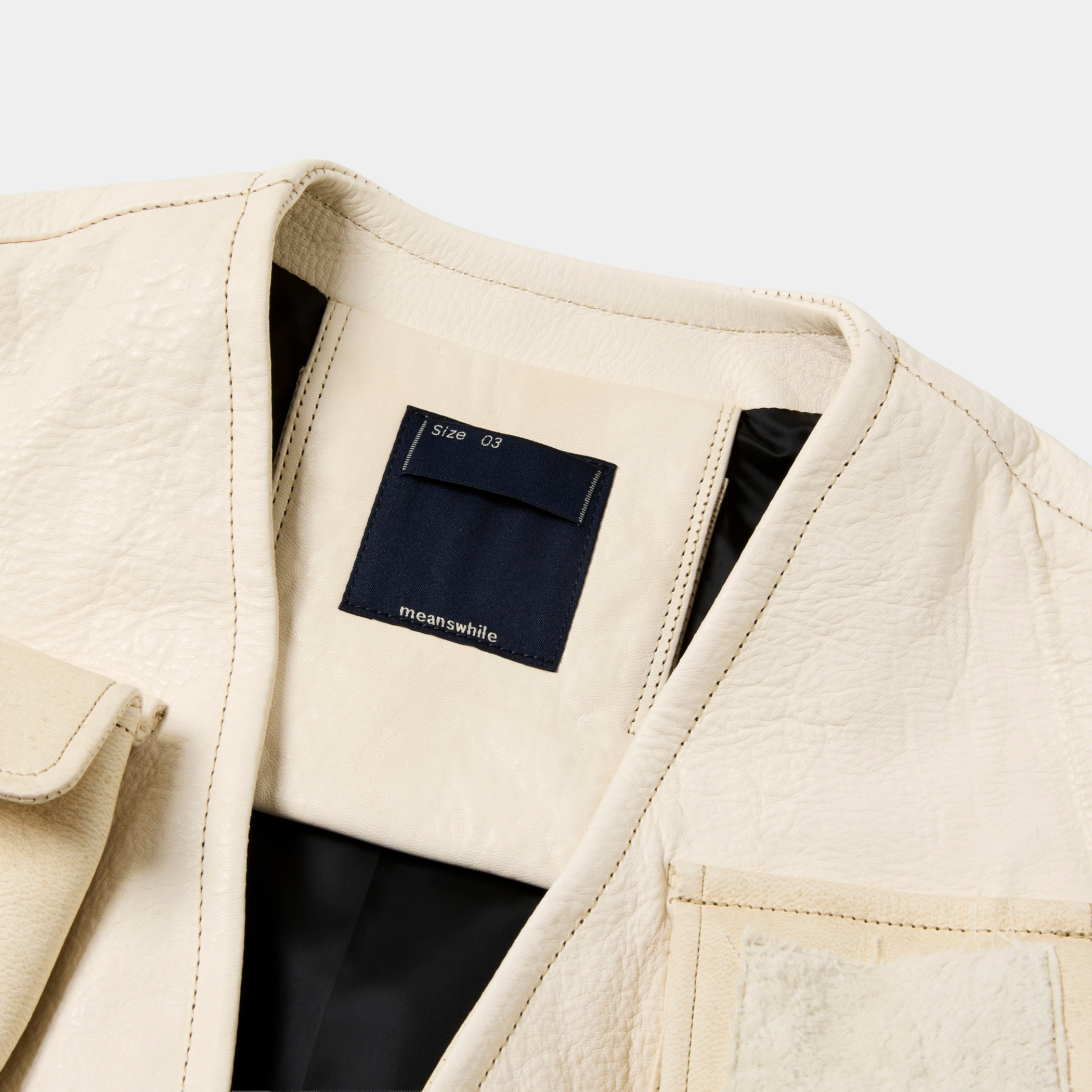 SHIRONAMESHI Leather Luggage Vest/SHIRO